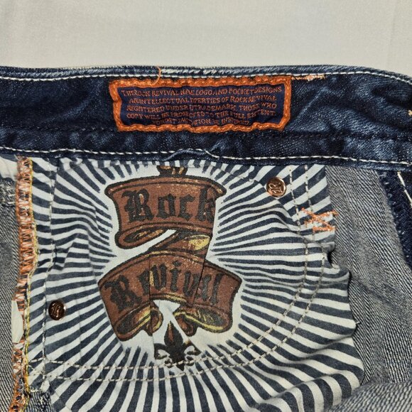 Rock Revival Women’s Jeans Boris Mid Rise Straight Size 31 (Actual 31x30) - Picture 5 of 12